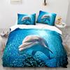 Пододеяльник Дельфин Размер Кинг-сайз Квин-сайз Прекрасный Постельный Комплект Морская Жизнь Для Детей Мальчиков Девочек Милый Океанский Животный 2/3шт Полиэстеровый Пододеяльник