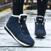 Men's Boots for Work Fashion Sneakers Winter Warm Plush Snow Boots Anti Slip Lightweight Lacing Casual Ankle Boots Large Size