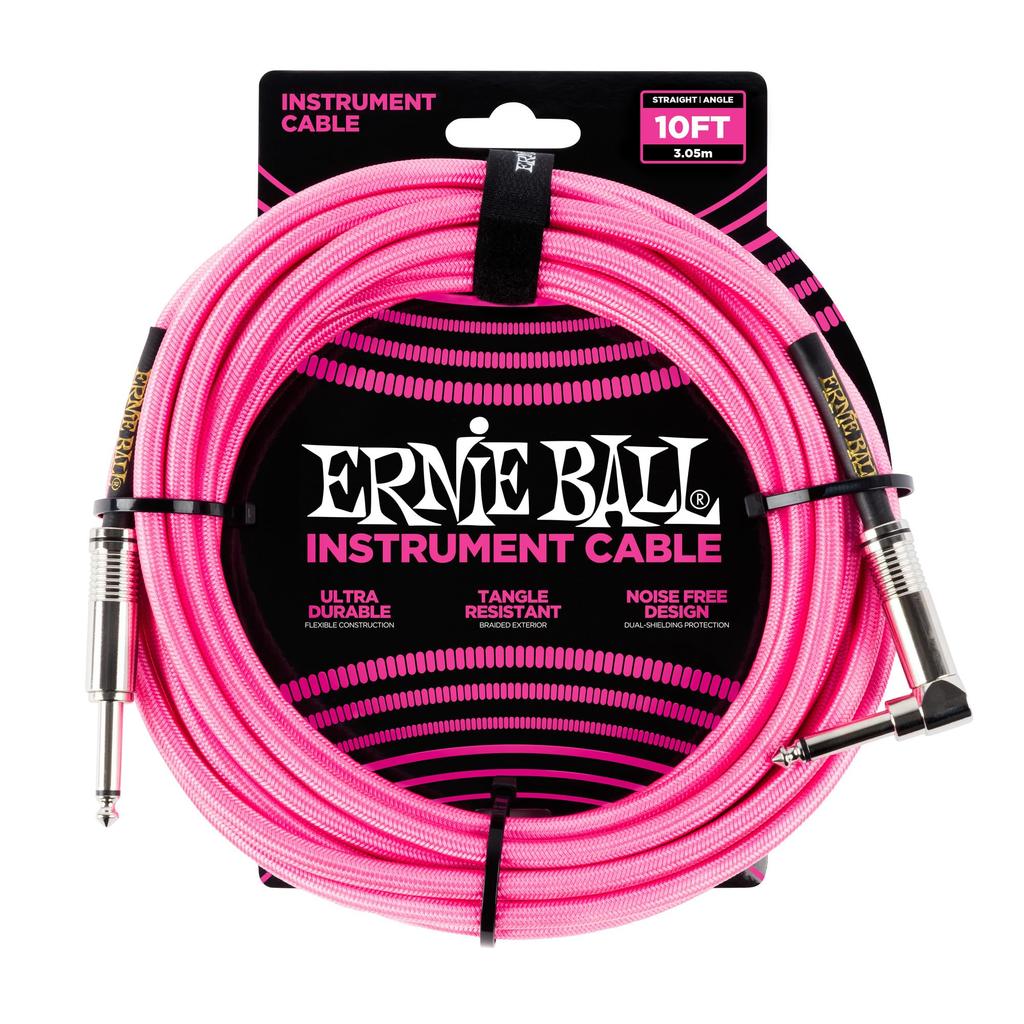 Ernie Ball 6078 Braided Instrument Cable 3.05m Neon Pink