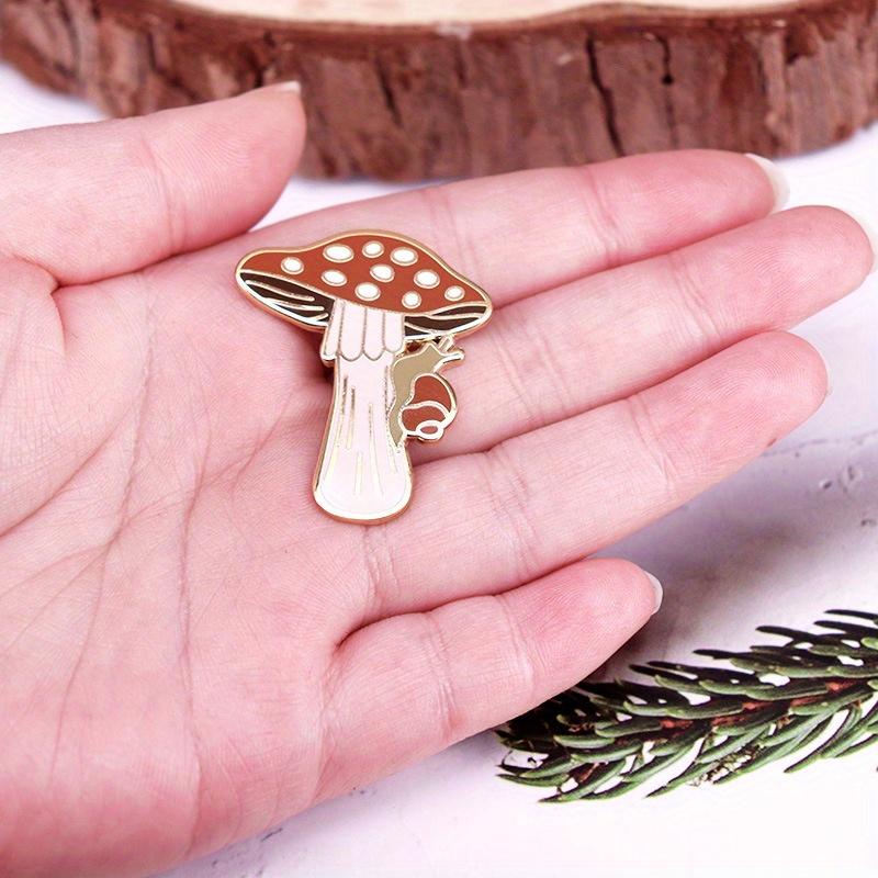 Snail Crawling Mushroom Fun Brooch Backpack Clothing Decoration Fashion Accessory Gift