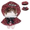 Tweed Beret Cape Set for 10cm Red and Check Pattern & Dolls, Poncho, Hat, Cape, Shawl, [Used]