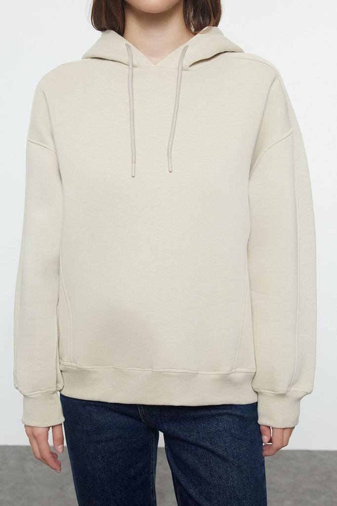 Женская модная стильная толстовка Stone Oversize, толстая флисовая вязаная толстовка с капюшоном
