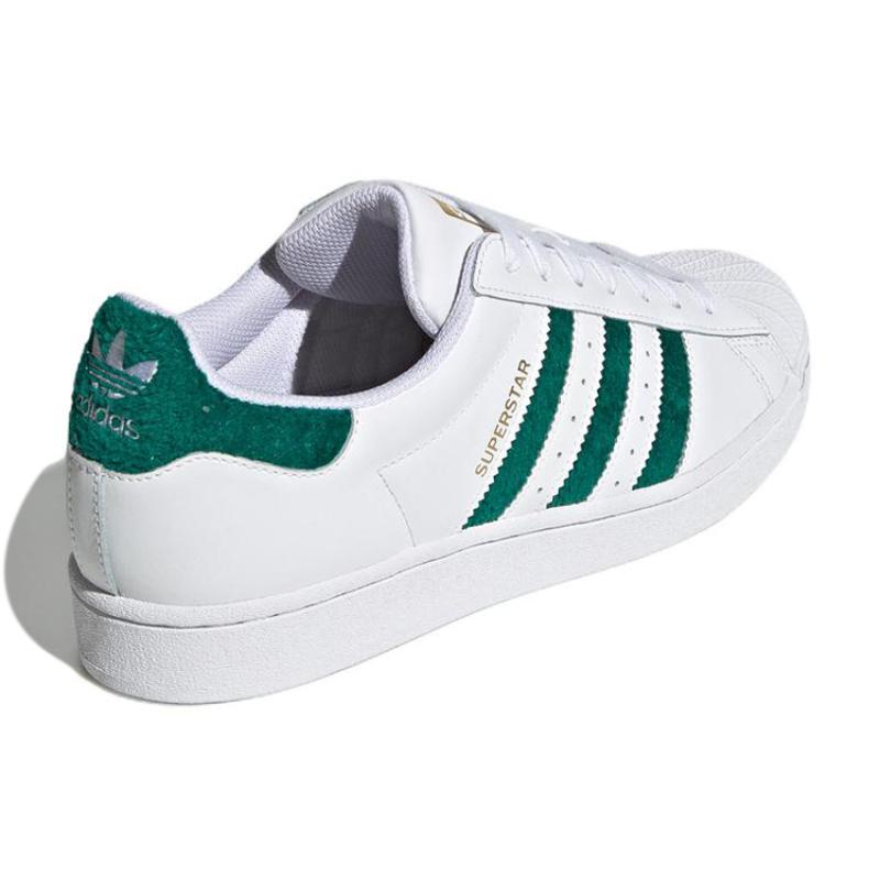 Adidas Superstar Chenille Stripes Cloud White Green Sneakers H00190