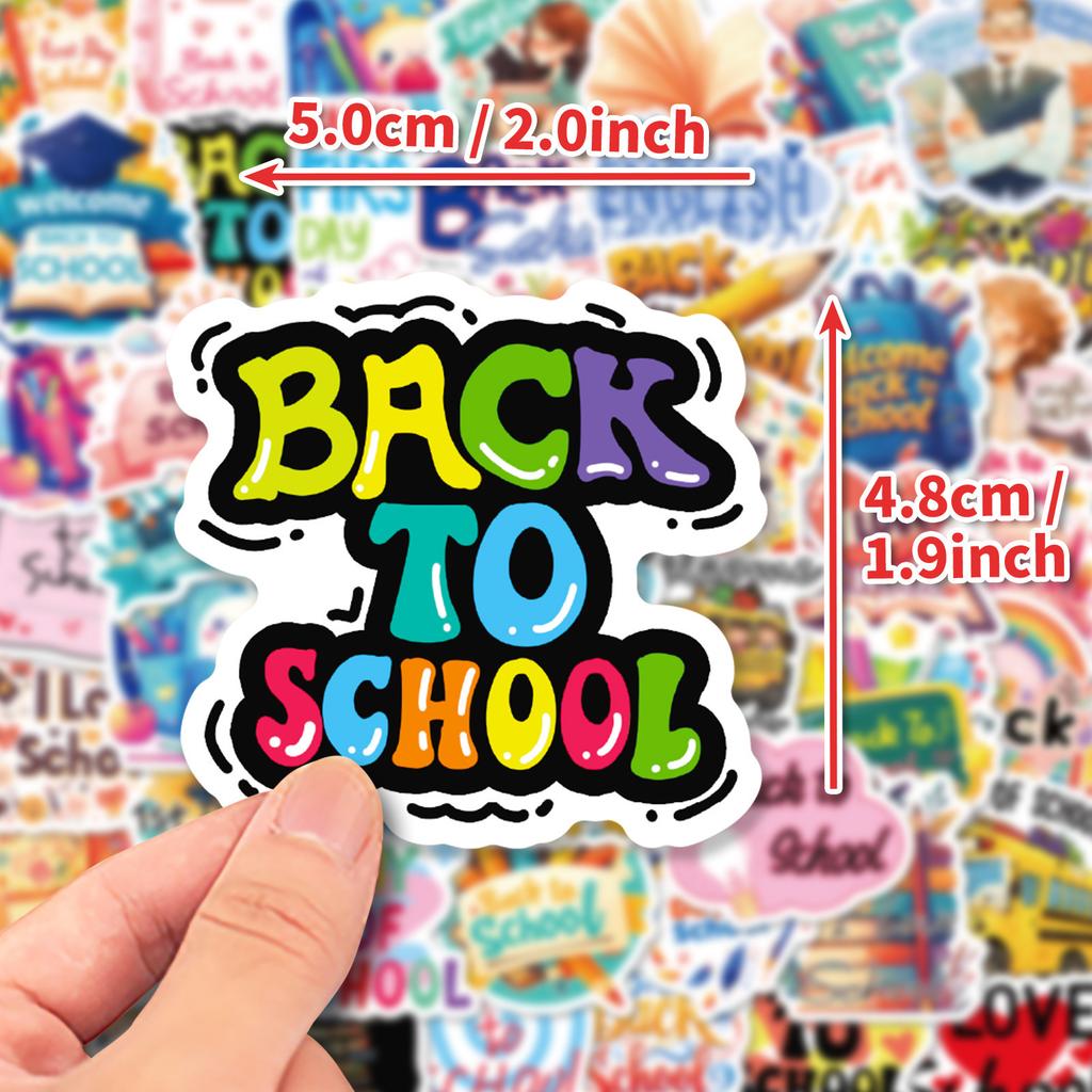 50 Text Decorative Stickers In School Season English Love To School Graffiti Stickers DIY Suitcase Notebook