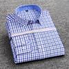 Khmer Wrinkle Free Casual Oxford Spun Men's Long Sleeved Shirt Wrinkle Resistant No Care Slim Fit Checkered Striped Shirts Men’s