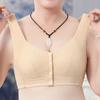 Soft Cotton Cup Front Buckle Underwear Women's Large Size Without Steel Ring Wide Shoulder Strap Vest New Jacquard Bra
