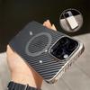 Electroplating Carbon Fiber Pattern Magnetic Suction Suitable for Apple 15 Mobile Phone Case Iphone14promax Transparent All Inclusive Protective Case