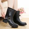Fashion New Style Quality Fashionable Women's Rain Boots for All Seasons with Thick Non-slip Soles Waterproof Rain Shoes Snow Punk Shoes