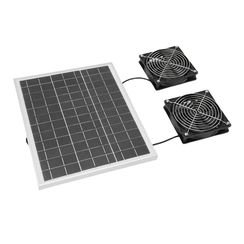 Solar Powered Exhaust Fan Kit 75W Monocrystal Silicon IPX7 Waterproofing 6.7in Dual Solar