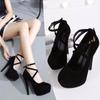 Fashion 2024Sexy Classic High Heels Women's Sandals Summer Shoes Ladies Strappy Pumps Platform Heels Woman Ankle Strap Shoes
