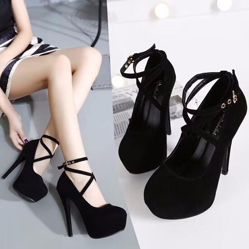 Fashion 2024Sexy Classic High Heels Women's Sandals Summer Shoes Ladies Strappy Pumps Platform Heels Woman Ankle Strap Shoes