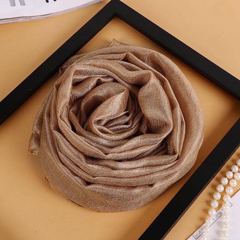 Pearlescent Korean-Style Women's Dutch Linen Scarf - Long, Smooth, and Fashionable Shawl