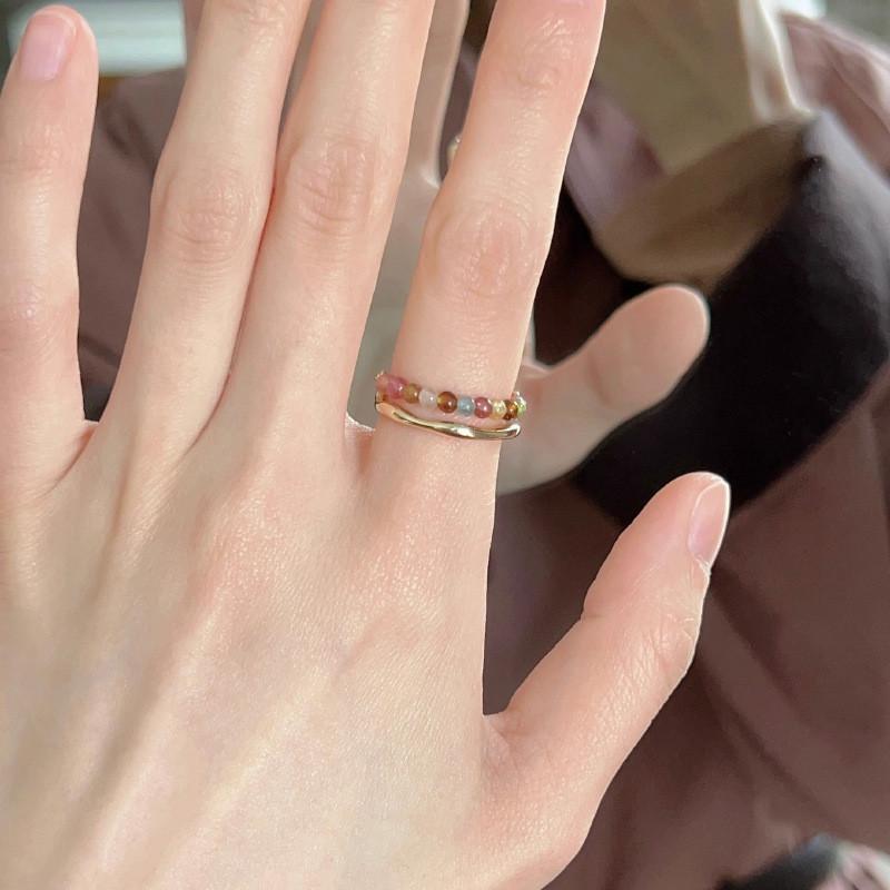 And Elegant Stylish Pearl Enamel Ring For Women In Unique Design With Adjustable Copper Band