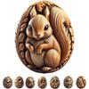 Animal Easter Carving Craft Egg,Wooden Eggs for Crafts,Easter Decorations, Hand Wood Carved Vivid Animal, Easter Basket Stuffers(7pcs#)