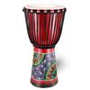 Uccellino Djembe Folk Instrument for Hand Drum 40cm 8-inch Children, Figurine, (Red)