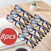 8PCS Men Reading Glasses for Men Women Unisex Ultra-light Presbyopic Glasses Optical Lenses +1.0 +1.5 +2.0 +2.5 +3.0 +3.5 +4.0