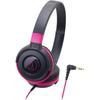 Audio Technica Ath S100 Bpk HeadphOnes Wired Street MOnitoring Portable On Ear HeadphOnes Black Pink Black Pink No Mic Remote