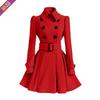 2024 Women's Slim Fit Belted Wool Coat: European and American Style, Medium To Long Length