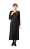 Black Formal Mourning Clothes Ensemble Long Length Open Front One Piece Formal Clothing Ceremonial Occasions (Margaret) Women's M481-19