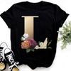 Summer Women's Fashionable Simple Floral Letter Printed Pure Cotton Short Sleeved Women's T-Shirts Women’s