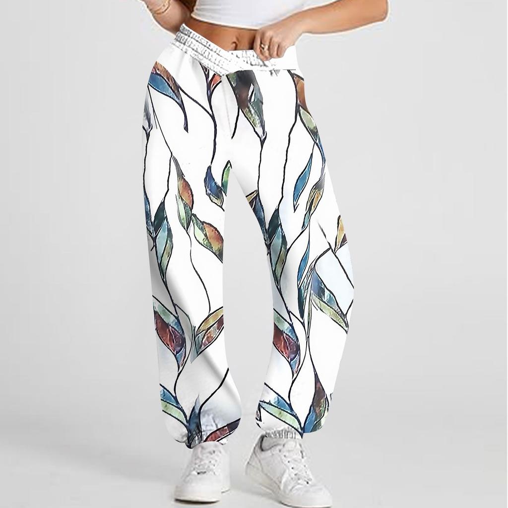 Women's Casual Fashion Printed  Sweatpants Sweatpants Trousers Elastic Waisted Drawstring Pants