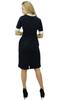 Bimba Women's Black Short Sleeve Collar Neck Bodycon Tshirt Dress Formal