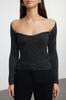 Women's Elegance Style Sweater Black Glitter Yarn Knitwear Sweater