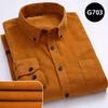Corduroy Shirt Men Casual Shirts Soft Leisure Solid Color Fit Long Sleeved Man Shirt Oversized Clothes