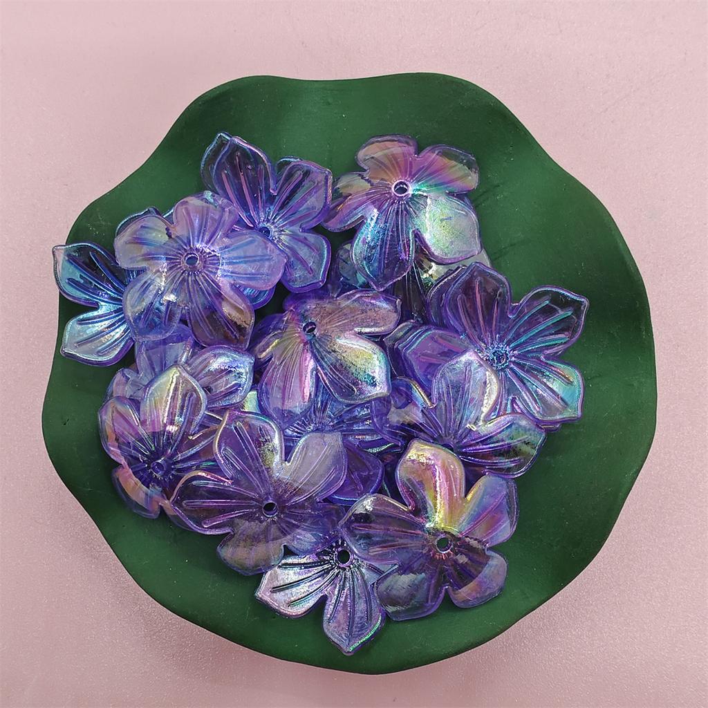 60Pcs Bracelet Necklace Acrylic Beads 22.8mm DIY Handmade For Jewelry Making Loose Spacer Beads Sun Flower Shape