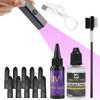 UV Light Hair Extension System Tool Kit UV-light Glue with UV Light Hair Extension Comb Hair Glue Remover V-light Extension Machine for Hair Salon