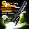 Super Bright Rechargeable LED COB Flashlight With 9 Lighting Modes Multifunction Magnetic Outdoor Waterproof Lamp18650 Battery