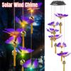 Hanging Solar Garden Decor Light Butterfly Solar Wind Chime Color Changing Solar Lamp Outdoor Waterproof For Garden Yard