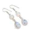 Natural Moonstone Gemstone 925 Sterling Silver Jewelry Earring 1.97" T8p45