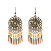 1 Pair Classic Hook Earrings Beads Ethnic Style Tassel Charm