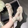 High Top Roman Shoes, Strap Sandals, Women's New Fashionable Summer Thick Sole Versatile, Niche Design Sense
