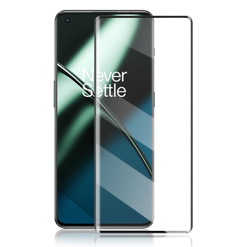AMORUS For OnePlus 11 5G/9 Pro/10 Pro/Oppo Find X3 Pro/Find X5 Pro Silk Printing Screen Protector 3D Curved Full Glue Full Cover Tempered Glass Film