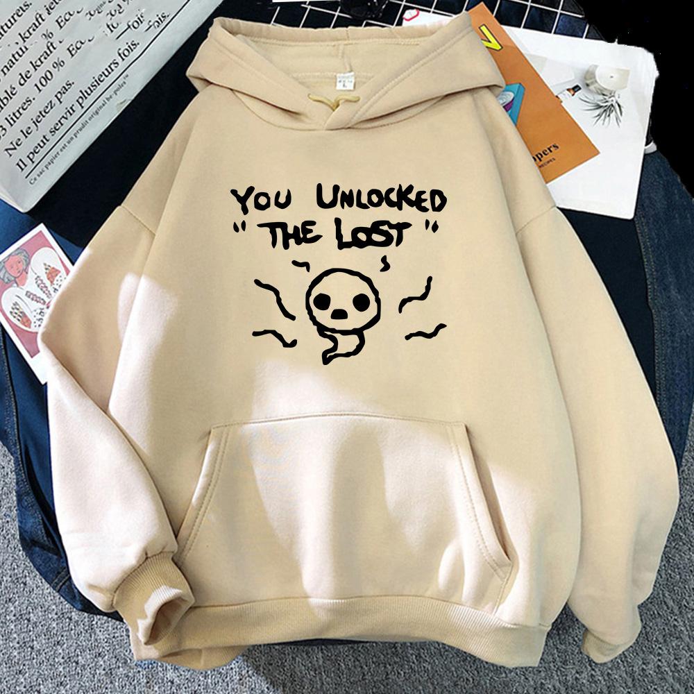 The Binding of Isaac Autumn Winter Hoodies Women Sweatshirt Long Sleeve Letter Print Hooded Casual Cartoon Plus Unisex Sportwear