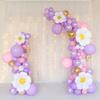 Balloon Birthday Balloon Daisy Birthday Decoration Flower Balloon Happy Wedding Birthday Air Pump Included Purple 173 Piece Luxury Set, Decoration,
