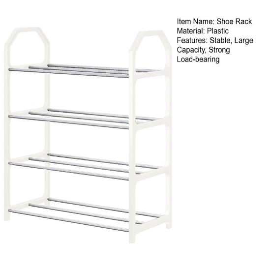 4-Tier Shoe Rack Versatile Storage Organizer Large Capacity Sturdy Construction Simple Installation Entryway Bedroom Shoe