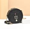 Women's Bag 2023 Summer New Fashion Cat Small Round Bag Lingge Embroidered Thread Single Shoulder Chain Bag