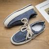 Men's Shoes Summer Washed Denim Board Shoes Student Hip Hop Korean Version Casual Flat Canvas Shoes Straw Fisherman Shoes