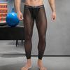 Sport Mesh Pants Ultra-thin Soft Breathable Elastic See-through Drawstring Waist Solid Color Skinny Training Sports Cycling Sweatpants Long