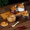 Glass Spice Box Seasoning Bottle Home Seasoning Box Jar Kitchen Set Salt Shaker Seasoning Bottle Storage Box