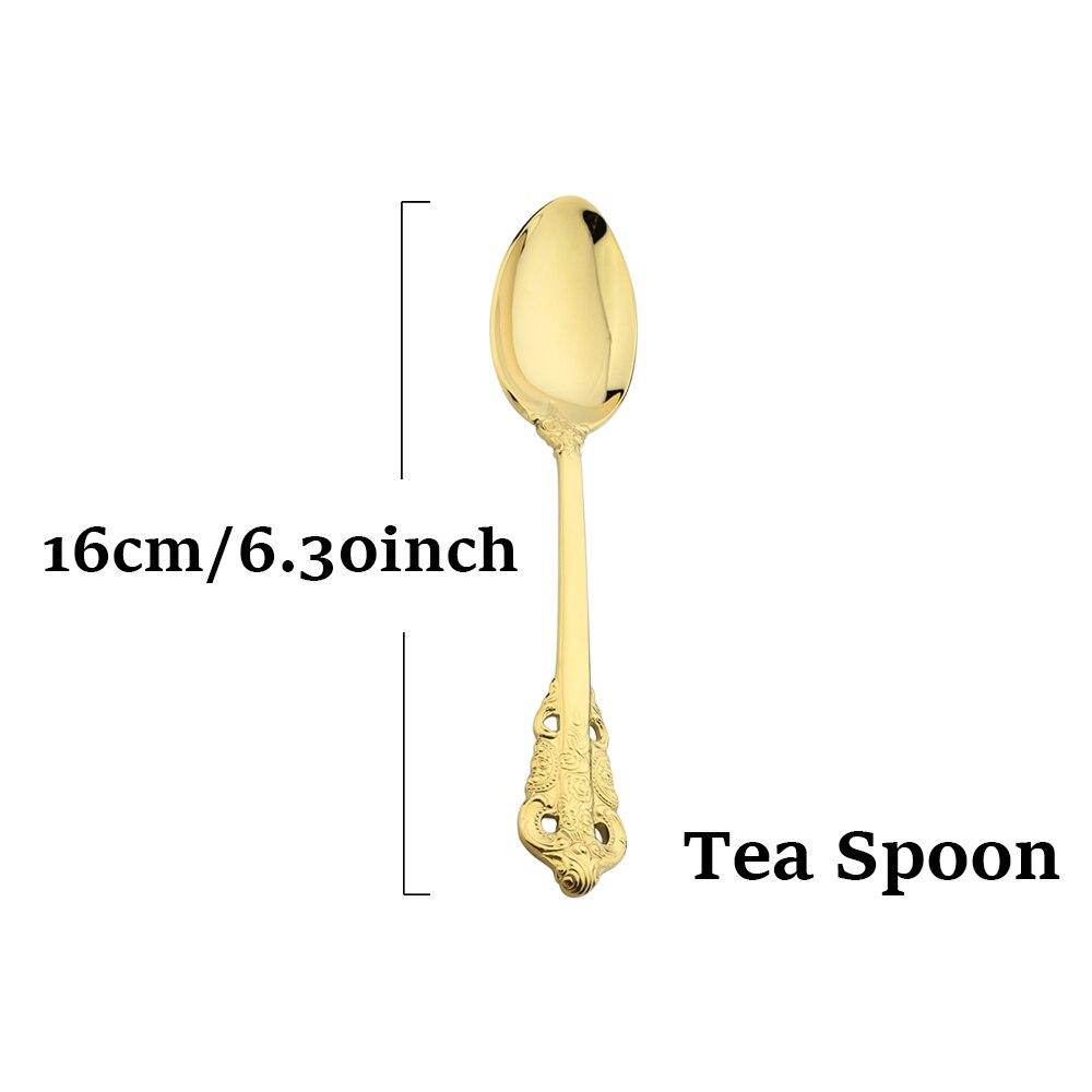 Gold Dinnerware Vintage Tableware 18/10 Silverware Stainless Steel Flatware Dinner Knife Fork Spoon Wedding Xmas Western Cutlery