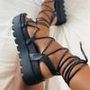 Fashion New Fashion Sexy Strappy Thick Bottom Solid Color Platform Plus Size Roman Shoes Luxury Sandals Women Designers 2024