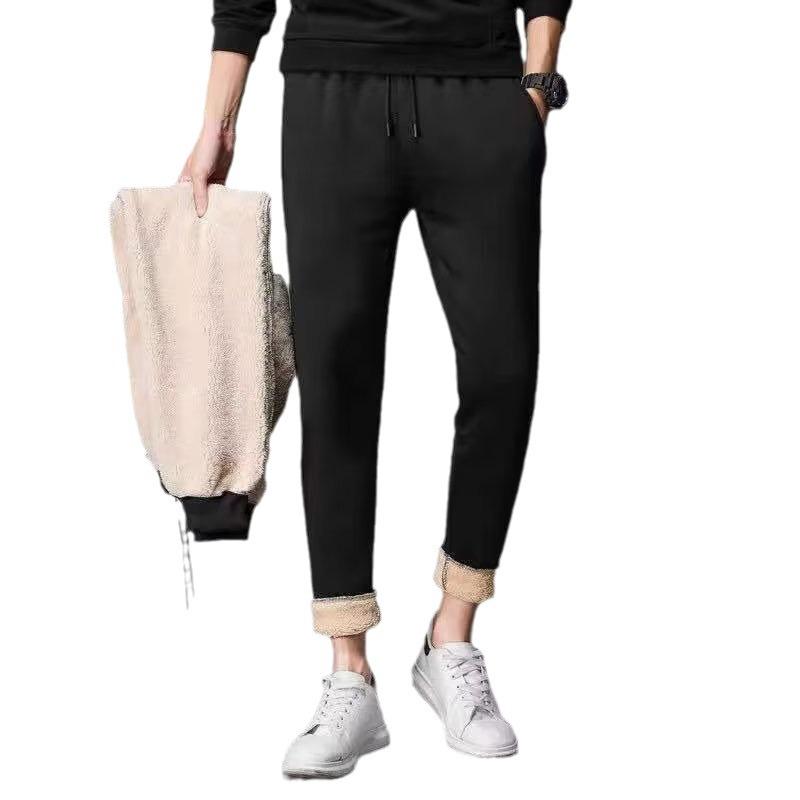 Chaolun Men's Velvet-Lined Hoodie & Jogger Set: Lamb Fleece Two-Piece Casual Sportswear