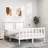 VidaXL Bed Frame with Headboard White 140x190 Cm Solid Wood 3192147