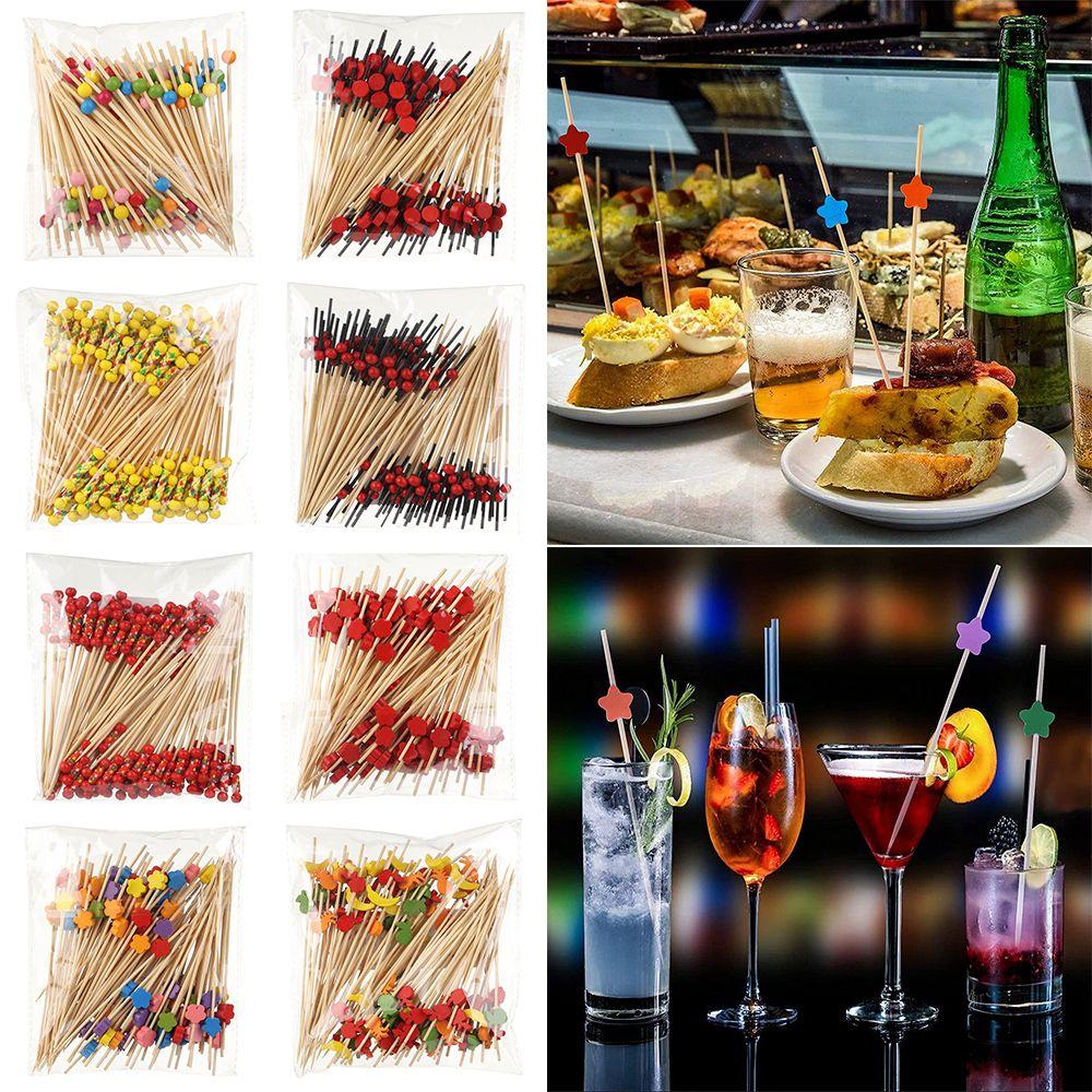 Cupcake Fruit Fork Fruit Sticks Food Fruit Cocktail Decor Handmade Toothpicks Bamboo Picks