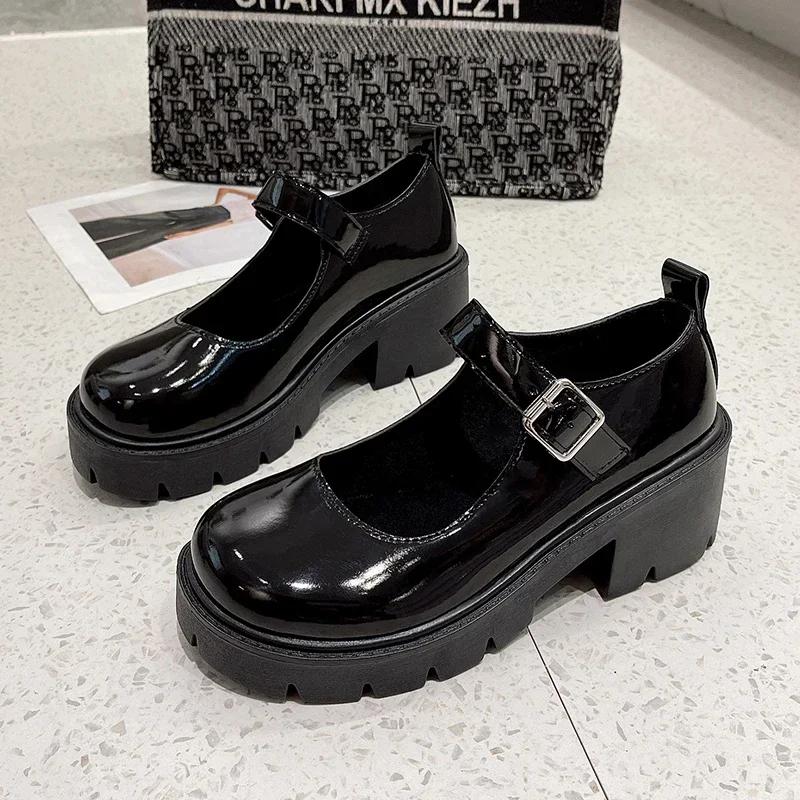 Shoes Platform Shoes Heels Women Japanese Style Vintage Pumps for Women College Student Women's Shoes