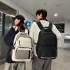 School Bag 2025 New Korean Version Solid Color Couple Backpack Large Capacity Multi-compartment School Bag Casual Simple Versatile Backpack